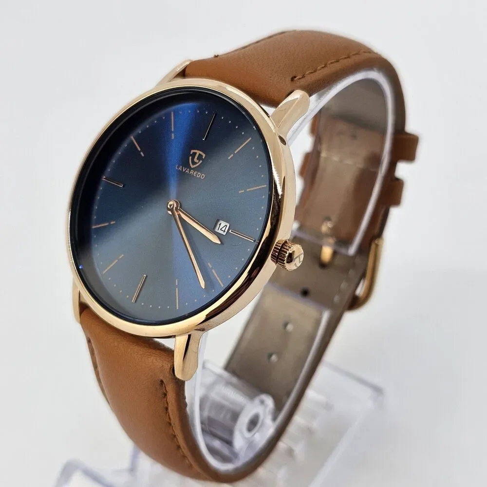 Mens Watch Minimalist Fashion Simple Wrist Watch Analog Date with‎ Leather Strap